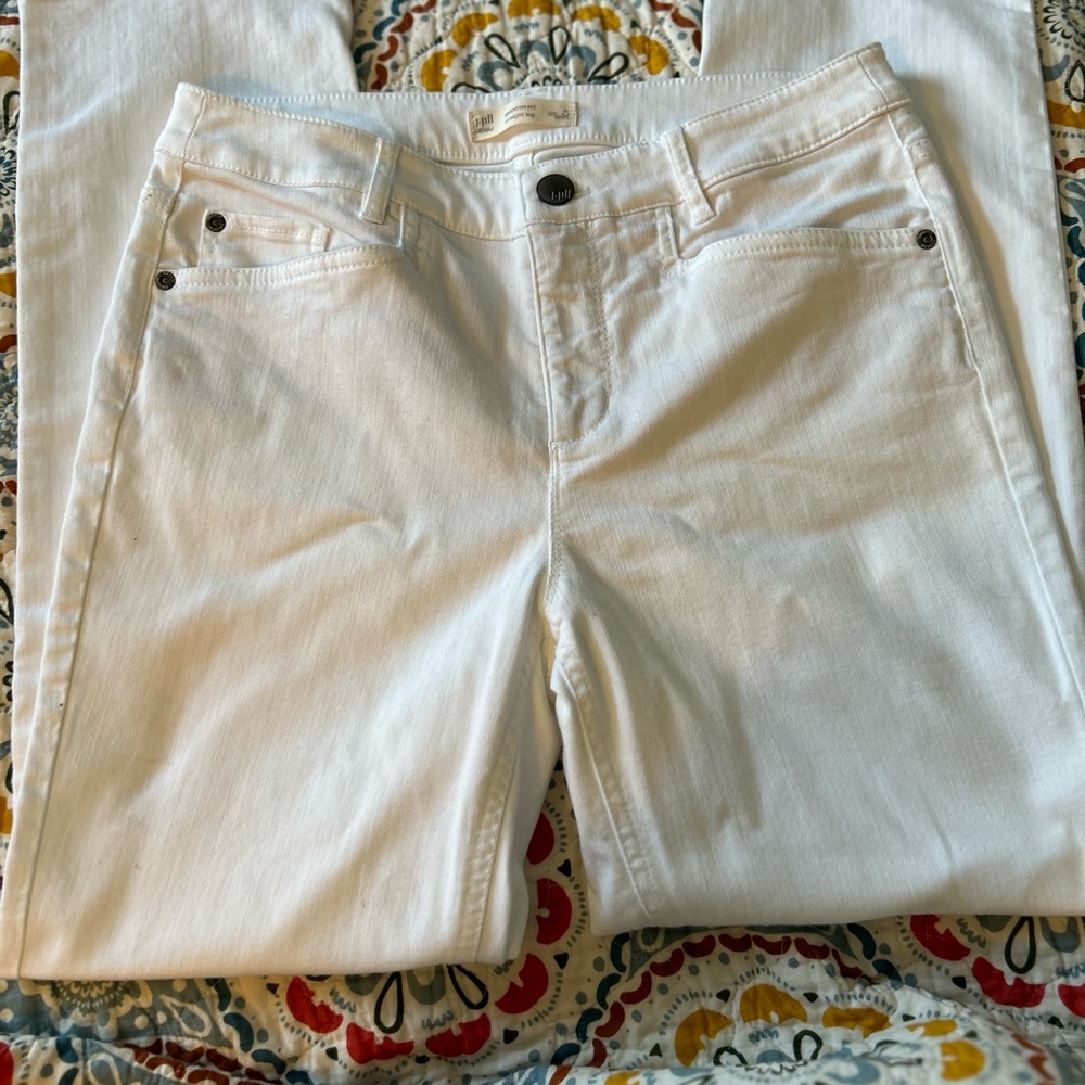 J Jill smooth fit white straight leg jeans size 8 short